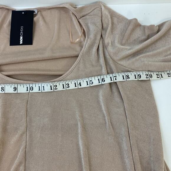 Fashion Nova Slinky Pant Set 2X Beige - Picture 10 of 15